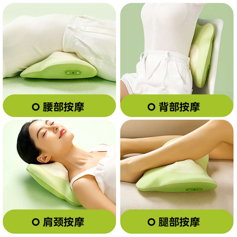 热敷按摩仪腰部办公室家用多功能加热慢回弹腰靠垫枕背部按摩器