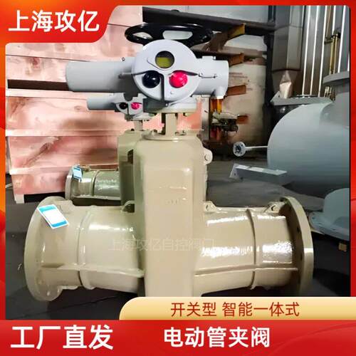 隔爆型电动管夹阀 GJ941X-10 DN250 排泥矿浆法兰铝合金铸铁胶管