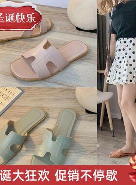 beach Slipers women fashiFECon wea fl沙at sandals laprdy 滩