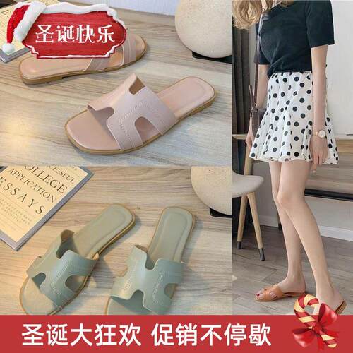 beach Slipers women fashiFECon wea fl沙at sandals laprdy 滩