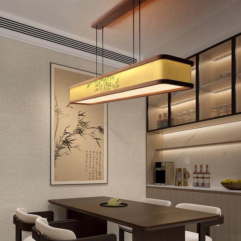 宋代美学东方宋韵禅意长方形极简餐厅吊灯1.8米超长茶室灯吧台灯