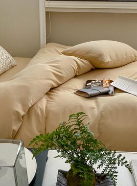 A床类针织棉裸PZ2124睡四件套全棉纯色简约纯天竺棉套棉床单被笠