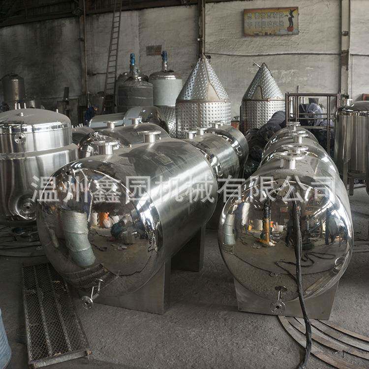加工订做卫生级卧式储罐304不锈钢大小型单层储水储液储存罐