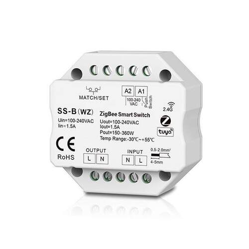AC100-240V 1路*1.5A ZigBee+RF AC开关 SS-B(WZ)