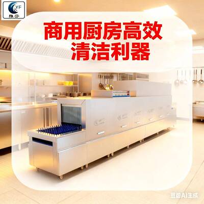 雅芬一体式商用长龙全自动洗碗机学校食堂酒店工厂大型洗碗机