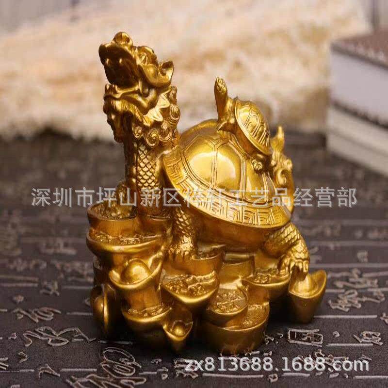 金色龙龟摆件母子龙龟家居客厅摆设办公桌摆件现货龙头龟厂家客厅