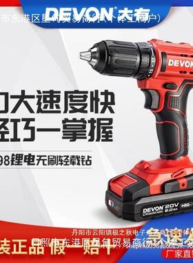 大有充电式手电钻5298无刷20V锂电多功能正反转可调速电动起直销