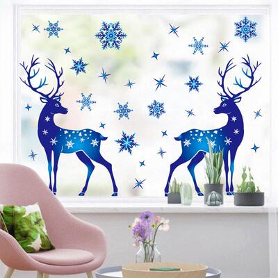 Christmas decorations Snowflake stickers vitrine stickers 贴