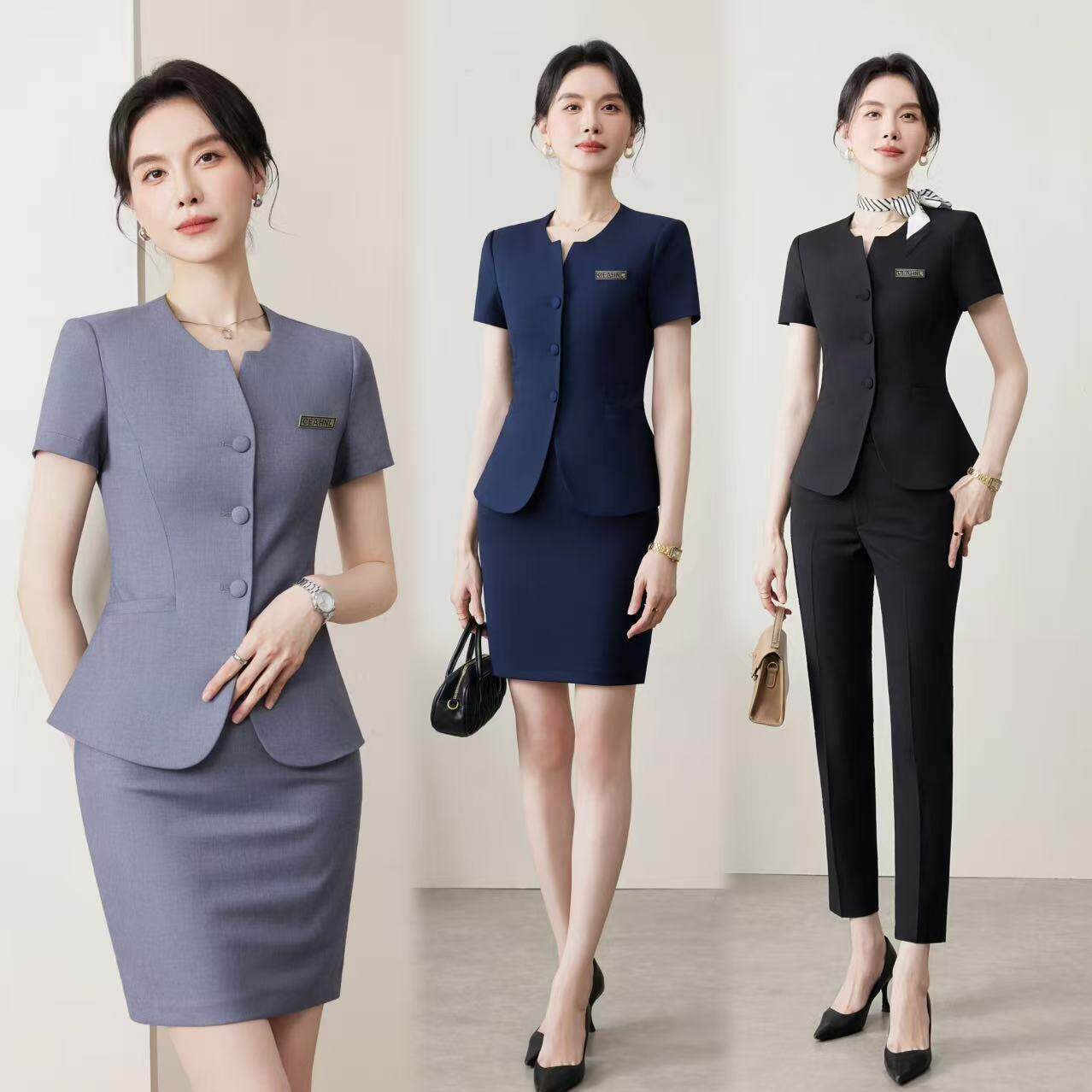 职业西服套裙女酒店珠宝金店工作制服医美会所美容师牙科工装西装