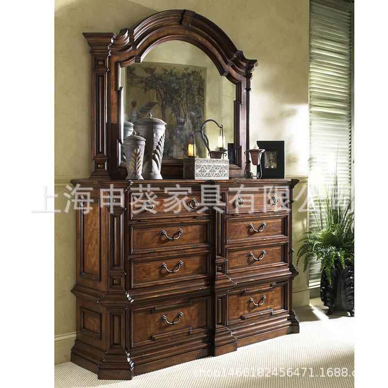 美式乡村实木轻奢玄关展示柜客厅卧室储物收纳斗柜别墅样板房家具