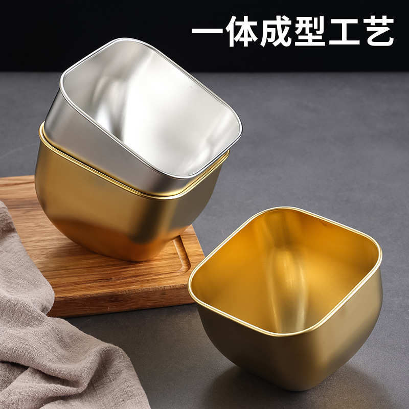 不锈钢生菜碗斜口碗商用韩式烤肉店火锅店装放生菜蔬菜青菜碗桶