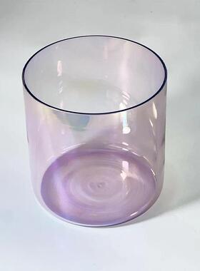 紫色系透明石英水晶唱歌碗用于声音冥想唱歌碗水晶钵音乐碗