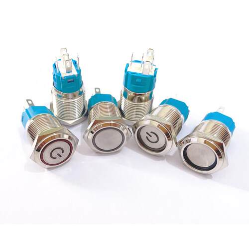 12/16/19/22mm Waterproof Metal Push Button Switch LED Light