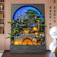庭院中式水幕墻假山循環(huán)流水噴泉擺件院子造景布置成品屏風水景