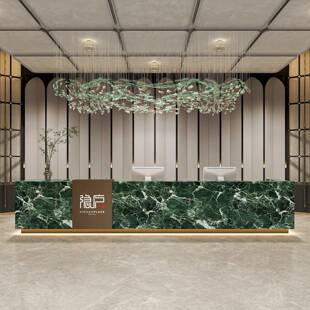高端现代公司酒店大堂接待台售楼部美容院足浴会所轻奢吧台前台桌