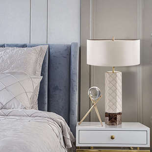 后现代客厅装饰台灯个性创意时尚奢华餐厅酒店大堂皮革台灯卧室灯