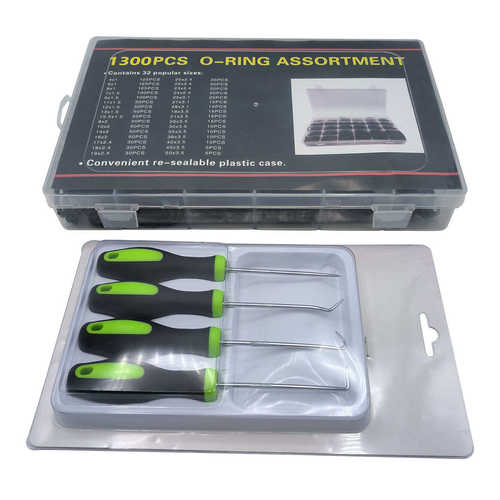 1300PC O型圈组套 黑色皮圈密封圈O型圈 配油封起子工具组套