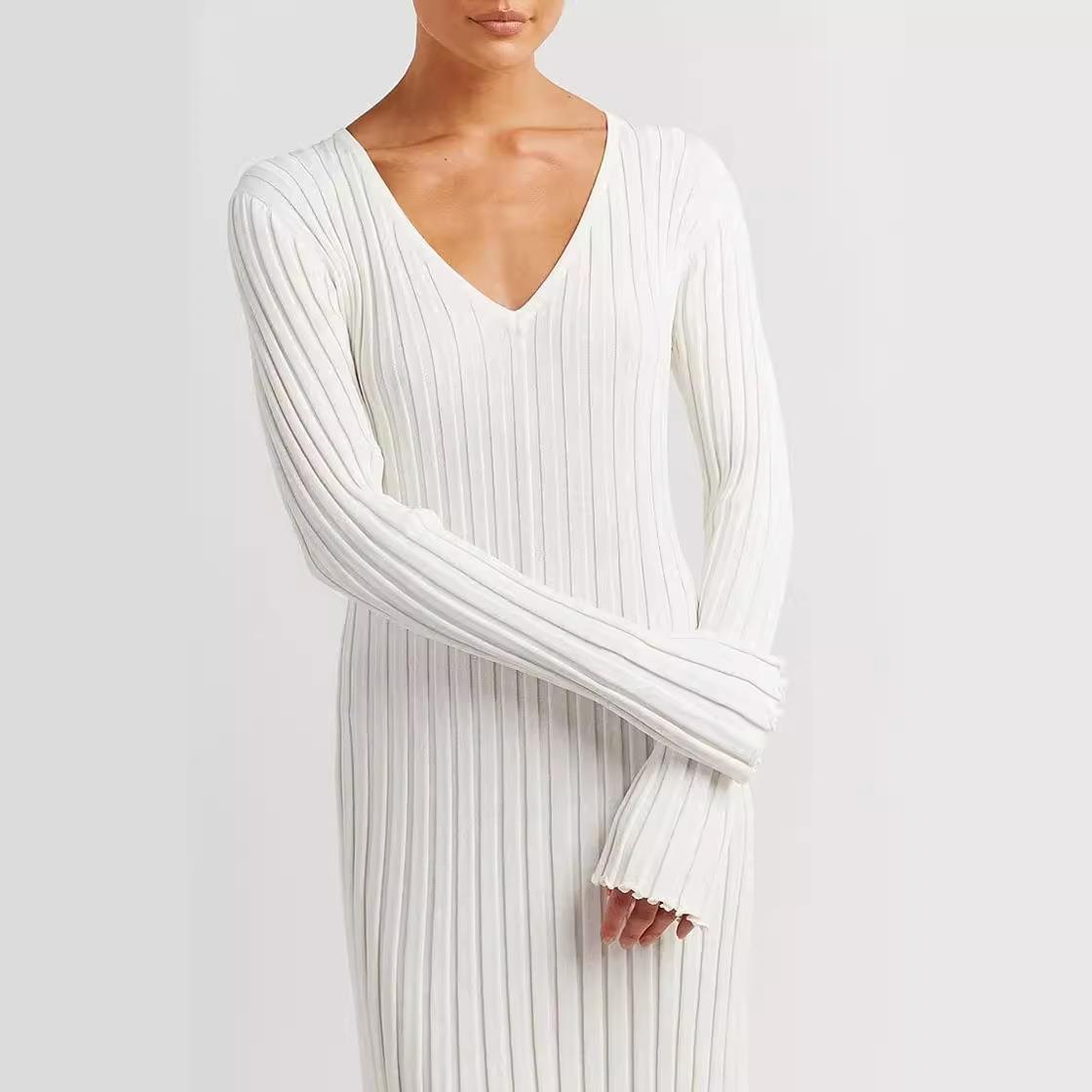 ladies neck bodyon dress skinny knit ribbed lounge slim fit
