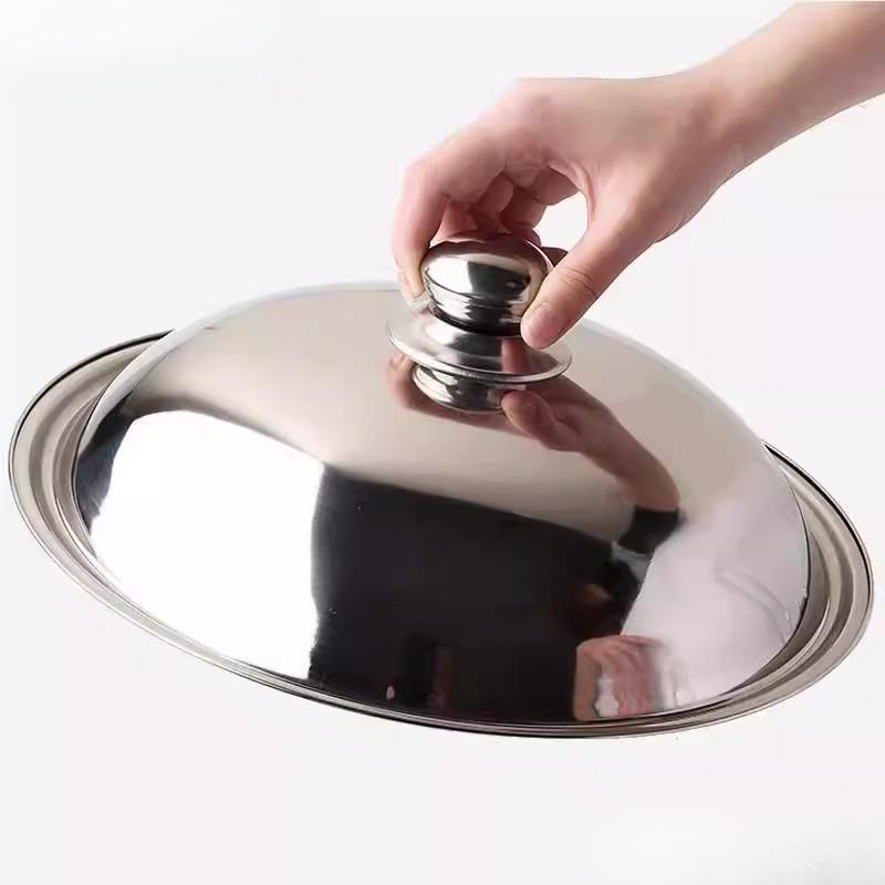 不锈钢锅盖304食品级全钢加厚不锈钢锅盖家用炒锅锅盖30cm32cm34c