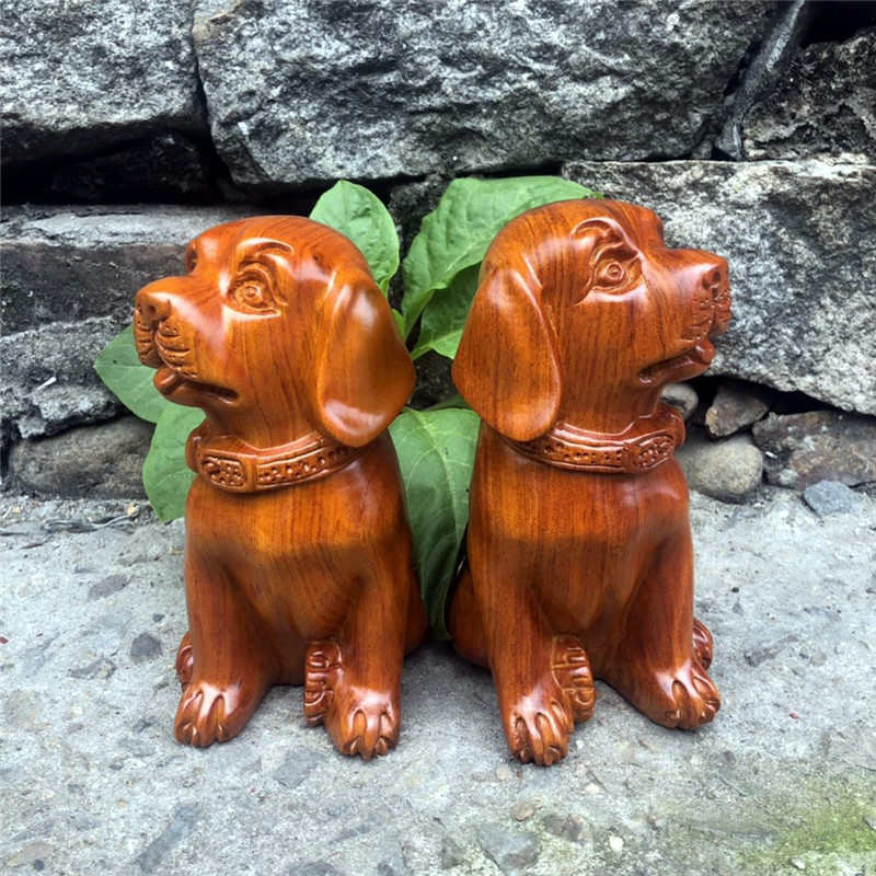 工厂直销花梨木小狗摆件 十二生肖属象 木质雕刻摆件木雕/根雕1否