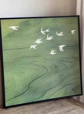 飞鸟摆件客厅桌面玄关装饰摆件背景墙装饰画挂画家居房间改造物件