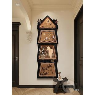 玄关镜镜子壁 藏饰画暗藏式 中古风可推拉全身隐式 形穿衣DEN镜隐装