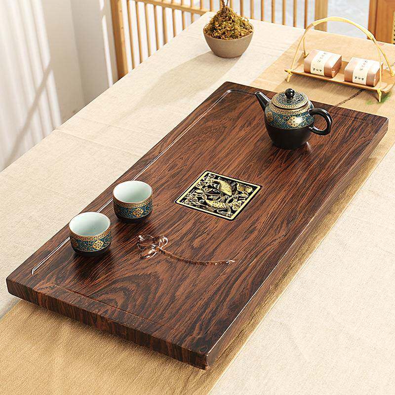 整板中号单层家用客厅干泡茶盘简约中式办公功夫茶具直排茶台