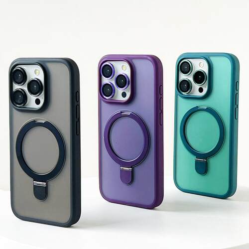 适用于iphone17pmx苹果手机壳17promax女生高级感iPhone17磨砂肤感磁吸支架手机壳苹果16带镜头膜保护套15