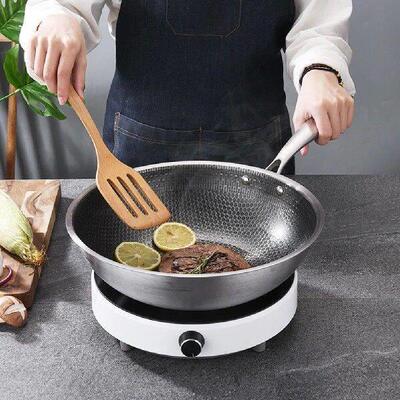 Stainless Steel Wok Vegetable Frying Everyday Pan Home