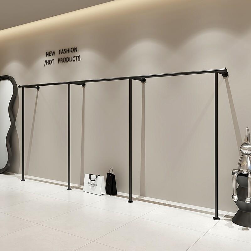服装店展示架上墙架陈列架烤漆哑光黑色落地架男女童装店货架专用