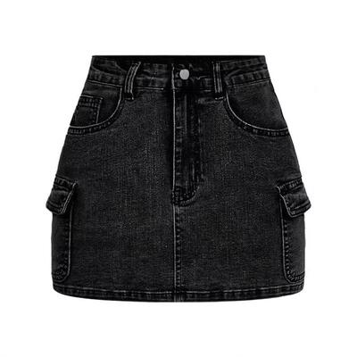 Vintage Washed Denim Mini Skirt for Women Stylish &