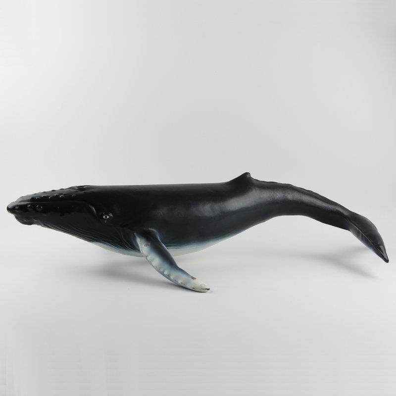 70CM PVC鱼 座头鲸仿真海洋动物模型水中漂浮玩具 仿生软胶