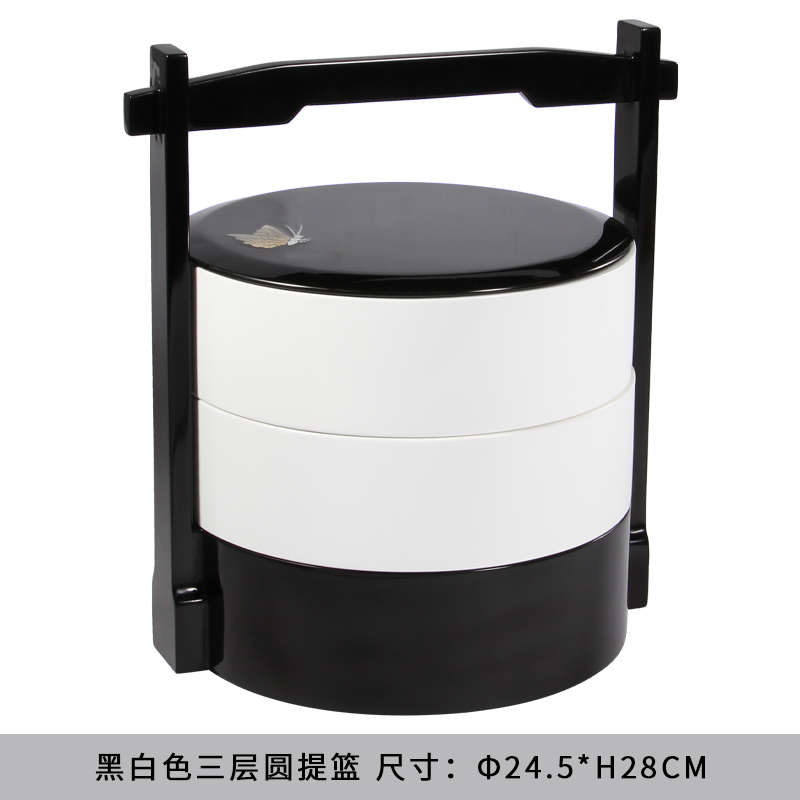 越南手工漆器提篮新中式样板房间软装饰品客厅家居收纳盒婚庆摆件