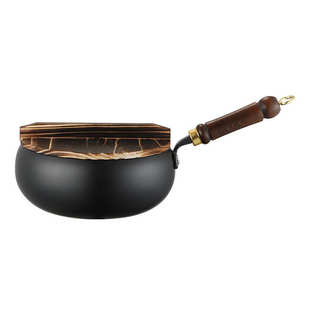 章丘古法大肚锅家用铁锅炒菜不粘锅平底炒锅加厚 加大尺寸28cm