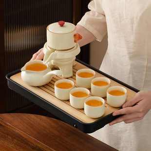 商务节日定制logo 汝窑懒人自动茶具家用喝茶办公室便携泡茶杯套装