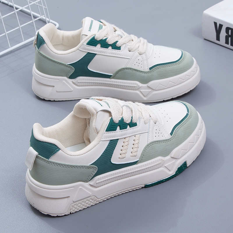 2024春夏季新款小白鞋女百搭学生运动休闲老爹鞋ins潮厚底板鞋子