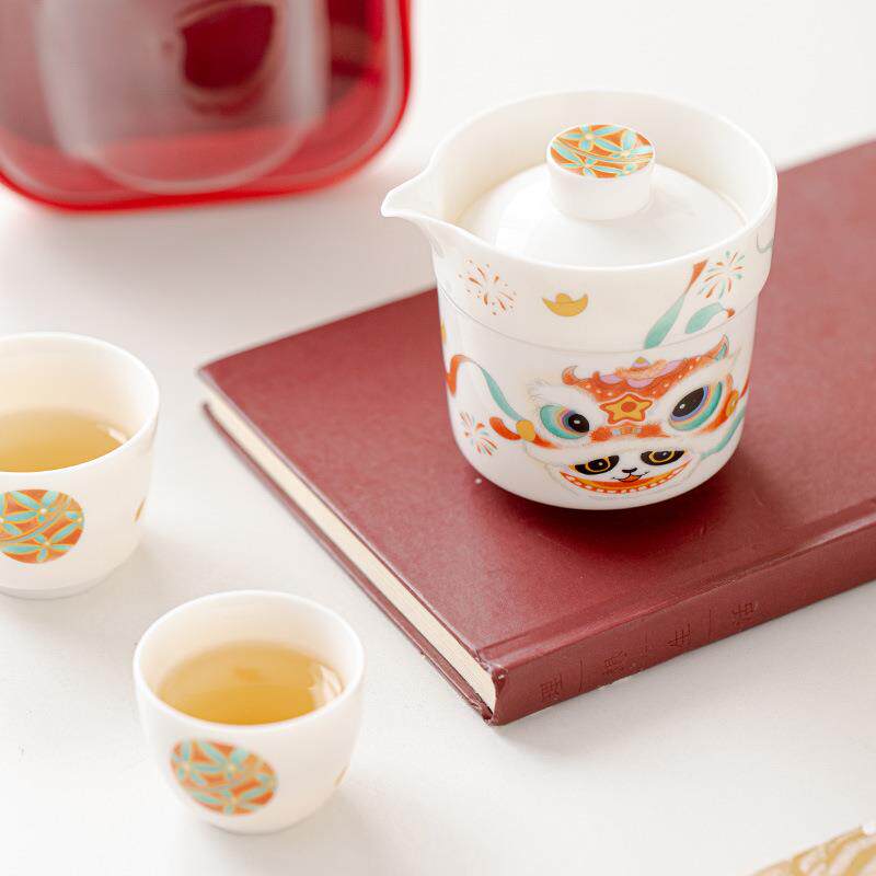 高档旅行茶具白瓷套装羊脂玉茶壶茶杯功夫泡茶具简约便携式快客杯