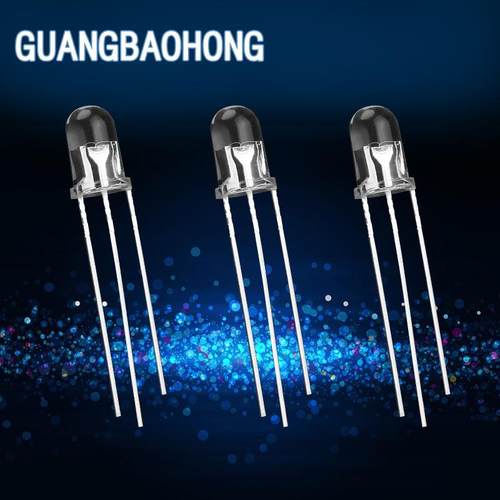 5mm圆头雾状红翠绿共阴 F5红纯绿双色LED 红绿共阴双色灯珠