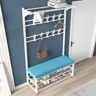 架 柜家用玄关衣帽架进门口多功能挂衣架一体置物架鞋 换鞋 凳鞋