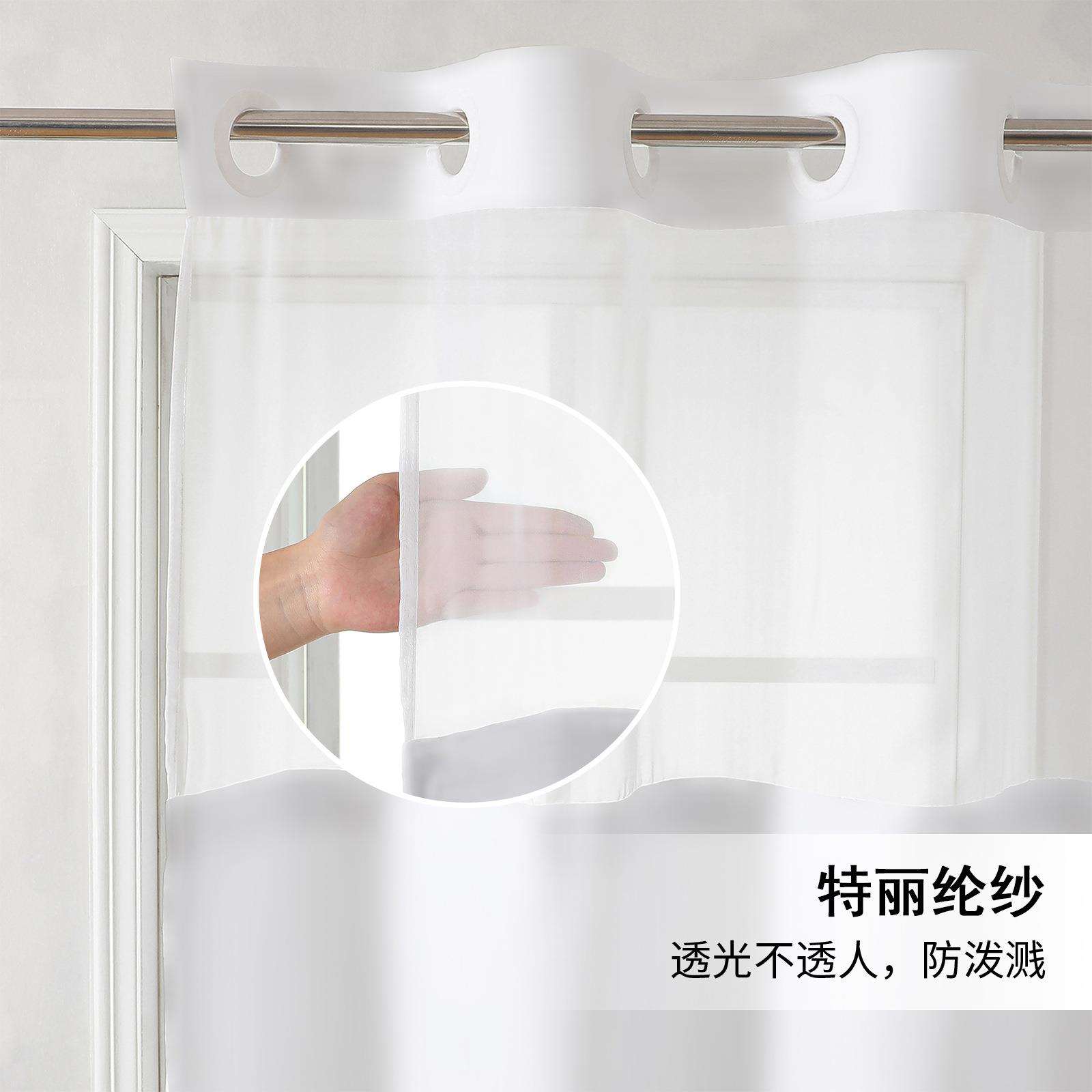 花卉蝴蝶双层大环数码印花浴帘卫生间专用浴室隔断帘防水防霉帘