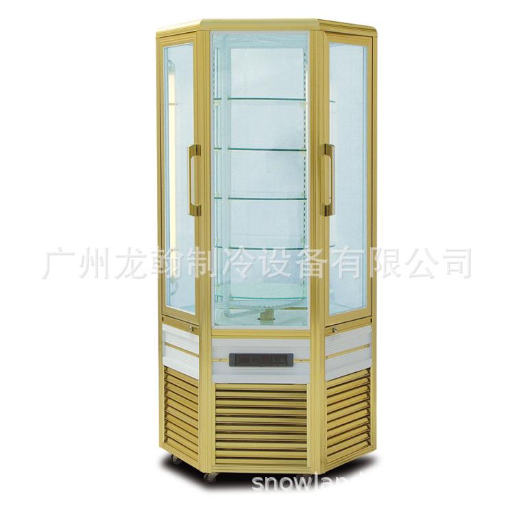 六面玻璃旋转冷藏糕点柜宫廷桃酥饼干柜面包展示柜玻璃烘焙甜点柜