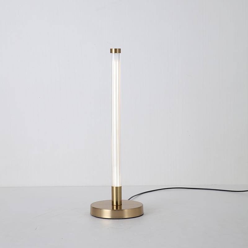 简约台灯清光条纹直管装饰床头灯现代金属卧室led灯饰bed lamp