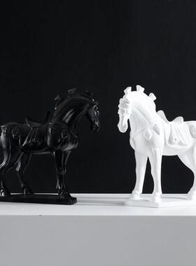 现代法式复古马头客厅样板间书房柜电视柜玄关办公室摆件软装饰品