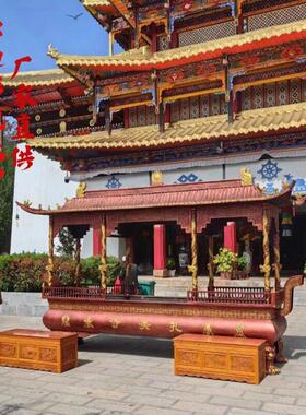 寺庙铸铁香炉大号长方形宗祠祠堂道观四龙柱黄铜彷古大型铜香炉定