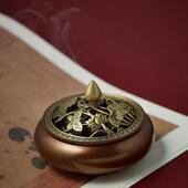 铜香炉家用室内艾草艾柱檀香蚊香熏香炉纯铜供佛盘香炉沉香香薰炉