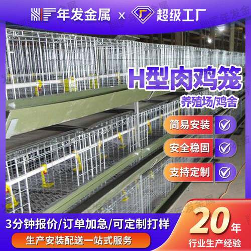 大型养殖鸡舍肉鸡笼厂家自动投喂养殖镀锌鸡笼阶梯式养鸡设备