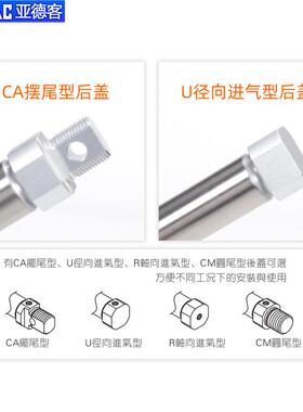 不锈钢迷你气缸MIC16/20/25//32/40X25X50X75X100X150S