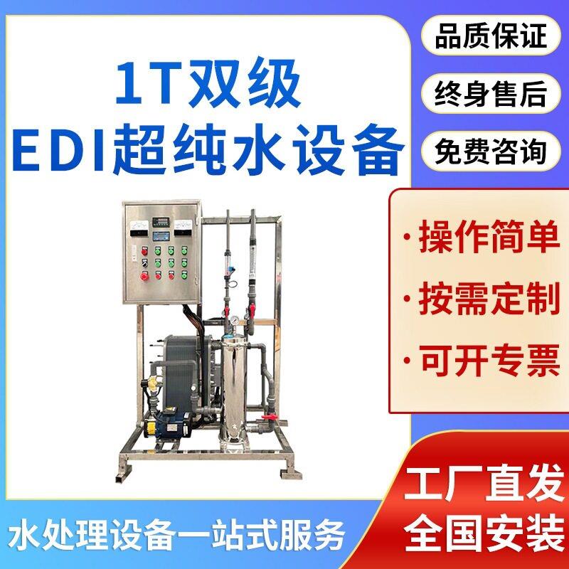 定制1T吨双级+EID反渗透水处理设备纯水工业超纯水RO软化水处理设