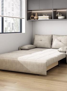 多功能发沙床两FHU用可折叠客厅双小型科人技布无扶手简户约可推