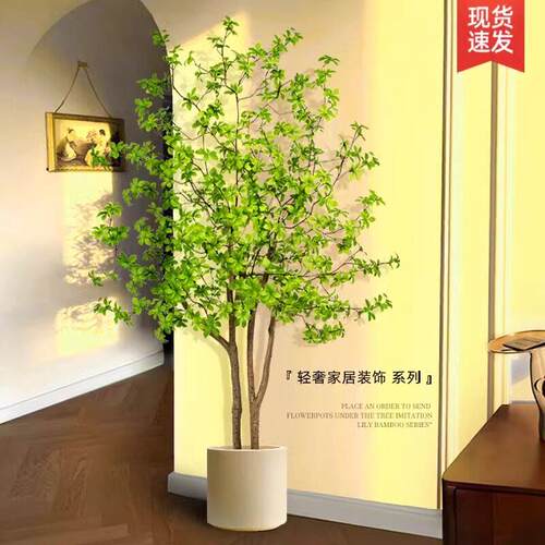 吊钟树彷真绿色植物轻奢假植物室内彷生盆栽客厅摆件马醉木假花彷
